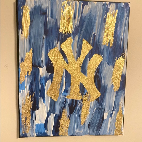 Handmade Blue and gold Yankees canvas - Picture 5 of 6